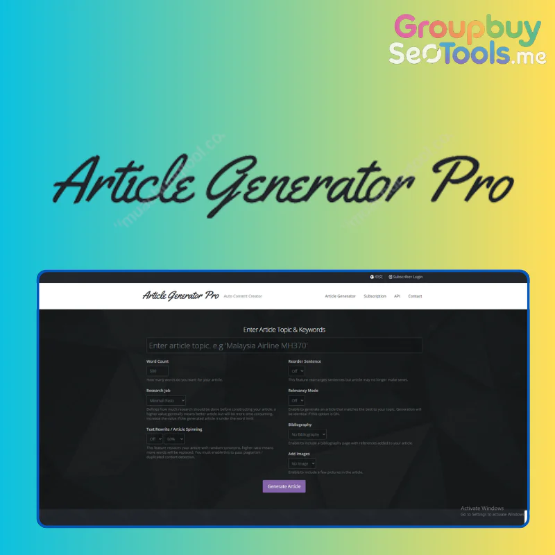 Article Generator Pro